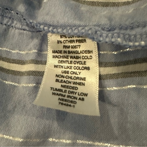 St Johns Bay Striped Long Sleeve Shirt  Blue L EUC - Picture 7 of 8